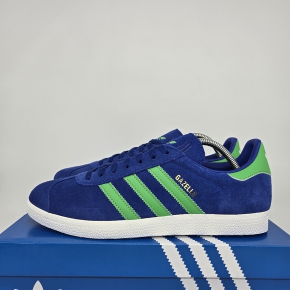 New Adidas Gazelle 'Royal Blue Energy Green' JH5389 Men's Shoes Size 12